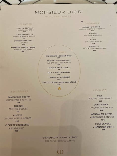 dior alto restaurant menu.